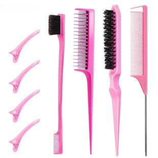 Comb Styling Hair Triple Teasing Brush Set 8pcs