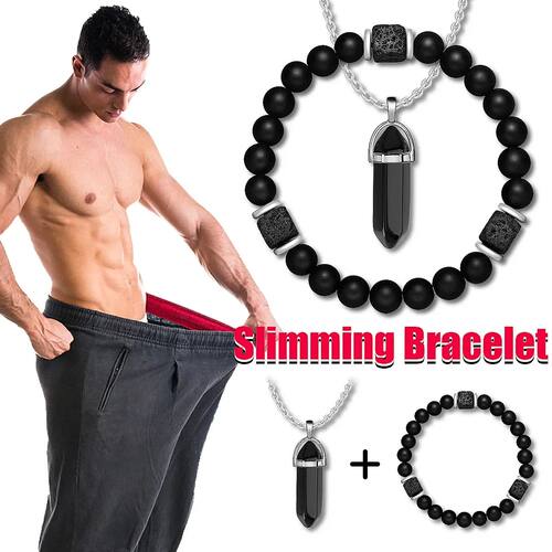 2pcs/set New Magnetic Bracelets and Necklace Set Men Nature