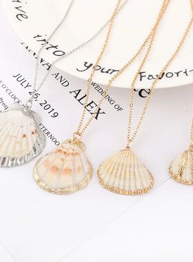 32 Styles Charm Boho Natural Shells Necklaces Scallop Pendan