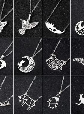 Cute Stainless Steel Animal Necklace for Women Jewelry Origa