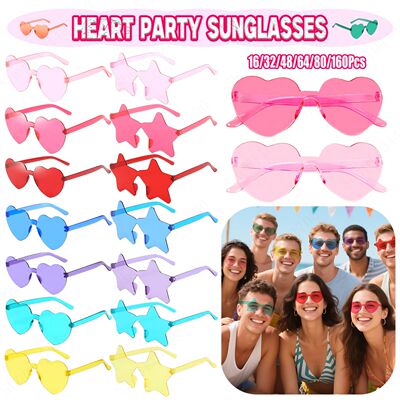 16-160Pcs Wedding Heart Shape Sunglasses Bachelorette Party