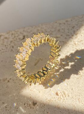 Classic Baguette Cubic Zirconia Engagement Rings for Women L