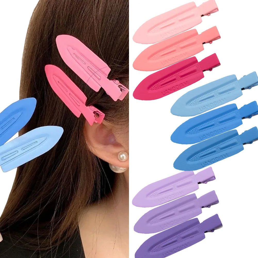 3Pcs Simple Hair Clips Colorful Traceless Acetate Hair Seaml