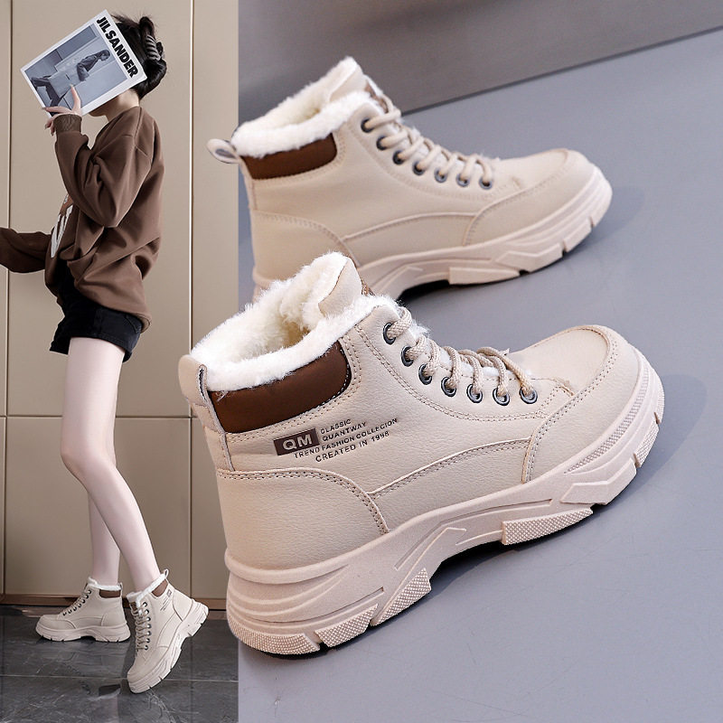 2026年冬季新款加绒保暖高帮棉鞋女学生百搭平底短靴子女冬鞋L966,女鞋,棉鞋,淘宝优惠券,粉丝福利购,淘宝优惠卷