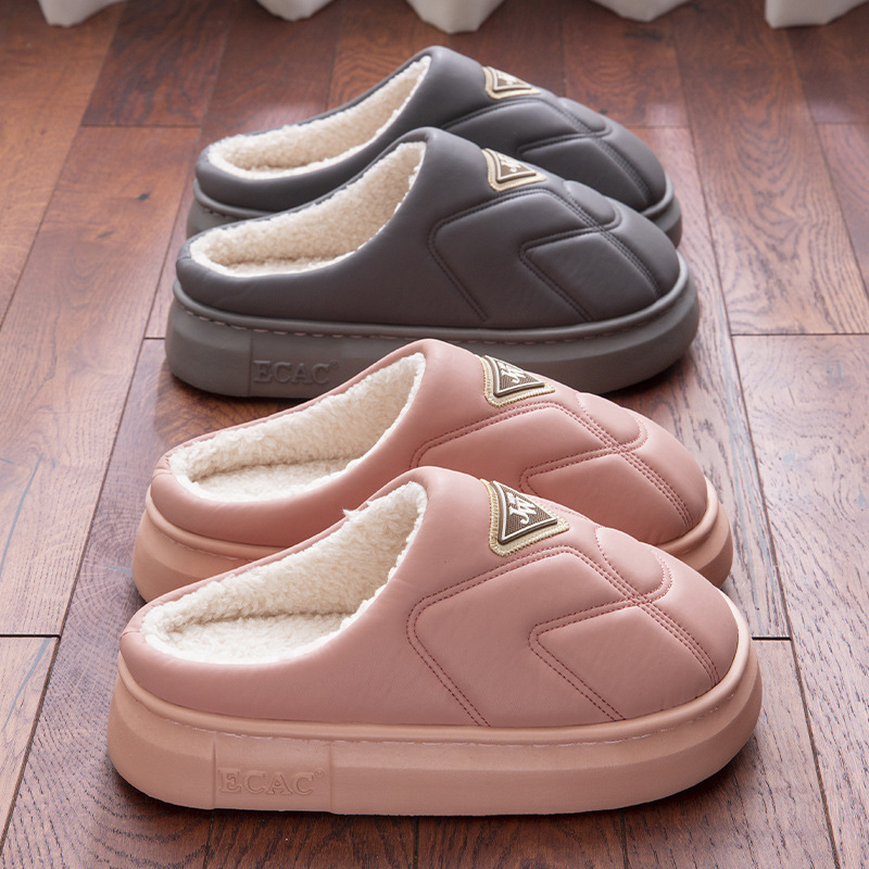 2025冬季新款棉拖鞋女情侣居家外穿防滑加绒保暖EVA踩屎感棉鞋男