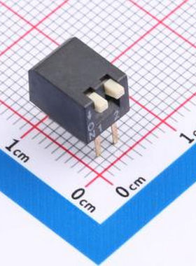 DSPV-02-LD-GET 2.54mm间距 2位 侧拨 DSPV黑色插件 拨码开关 插