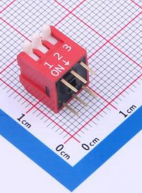 DP-03-R-T 红色侧拨长柄 3位 KE拨码开关 插件 拨码开关