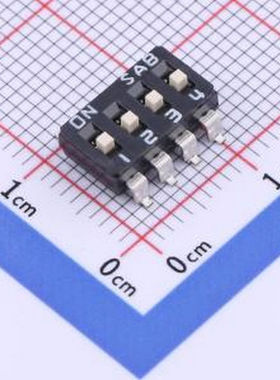 DIS04GE 2.54mm间距 4P两态贴片拨码开关 SMD-8P,6x10.6mm 拨码开
