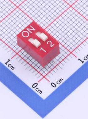 BSE02GR 2.54mm间距2P 红色插件拨码开关 插件 拨码开关