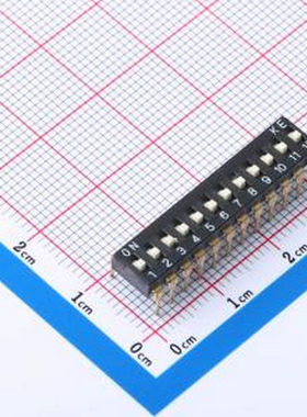 DSIC12LHGET 12位 2.54mm间距插件 DIP 拨码开关 管装 DIP-24P,30
