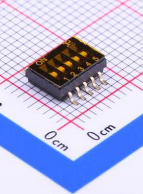 DSHP05TSGET 1.27mm 5位低推贴胶 拨码开关 SMD-10P,5.4x8mm 拨码