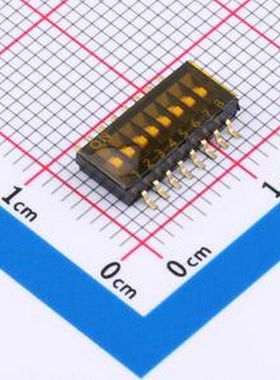 TP-08 拨码开关黑色08P-8PIN间距1.27mm贴片正拨平拨8位SMD SMD-1