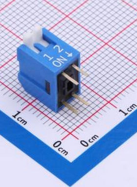 DP-02-B-T 蓝色侧拨长柄 2位 KE拨码开关 插件 拨码开关