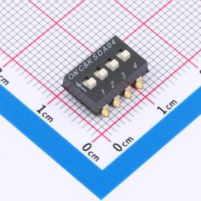 SDA04H1SBDR 间距2.54mm 平拨,凸起式 4位拨码开关 SMD 拨码开关