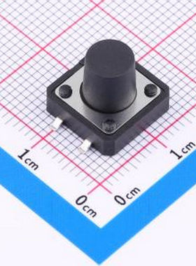 TS-1210SK 12*12*10mm 立贴轻触开关 黑色 弹力250gf 编带 SMD-4P