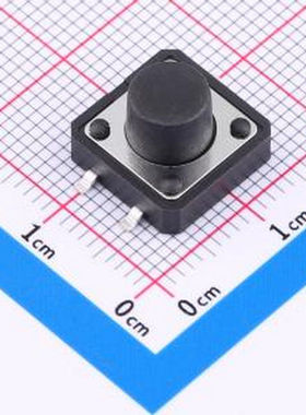 TS-1280SK 12*12*8mm 立贴轻触开关 黑色 弹力250gf 编带 SMD-4P,