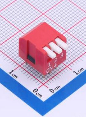 DSDP03LHGETR 2.54mm 宽体红色3位琴键式拨码开关 - 拨码开关