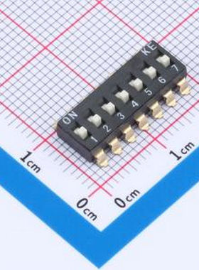 DSP-DSIC07LSGET 德崧2.54高推拨码开关 SMD-14P,18x6.2mm 拨码开