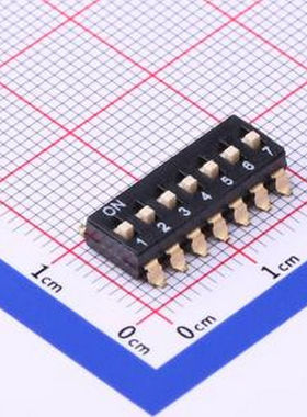 TO-07 拨码开关贴片黑色07P-7PIN间距2.54mm立式贴片正拨平拨7位S