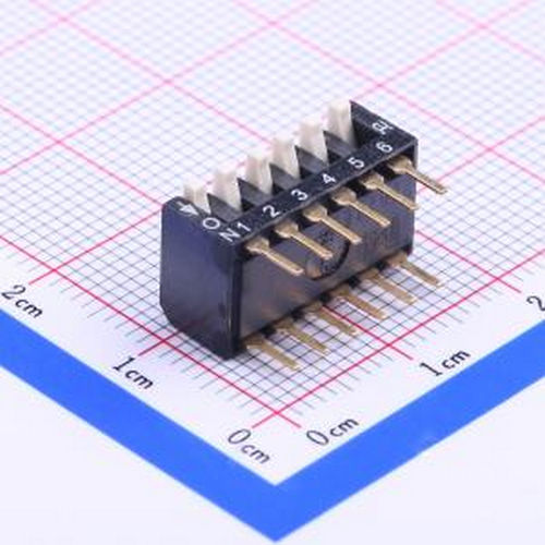 DSPV06LHGET 2.54mm 琴键式6位插件 插件 拨码开关