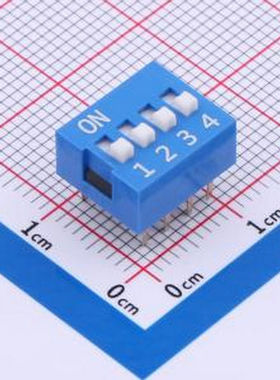 DS-04-B-T 蓝色平拨 4位 KE拨码开关 插件 拨码开关