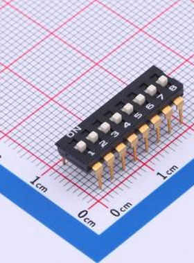 YDD08H2 8位高拨键黑色插件2.54MM拨码开关 插件 拨码开关