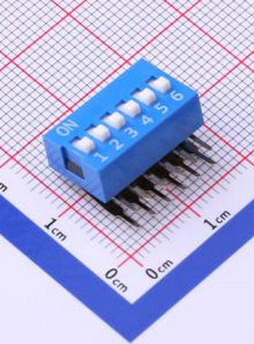 DA-06BLP 间距2.54mm 平拨,凸起式 6位拨码开关 插件 拨码开关