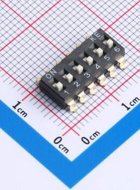 DSP-DSIC06LSGET 德崧2.54高推拨码开关 SMD-12P,15.4x6.2mm 拨码