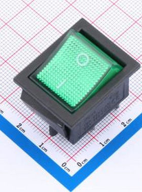 KCD4-4P-G 25*30.5mm 四脚两档跷板开关 绿色 插件 船型开关