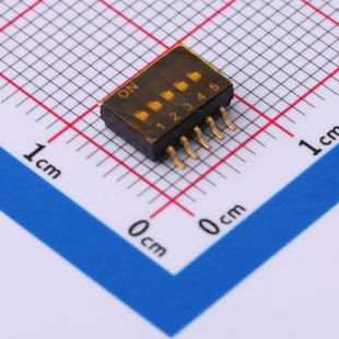 DSHP05TS-S 间距1.27mm 平拨,凹槽式 5位拨码开关 SMD-10P,5.4x8m