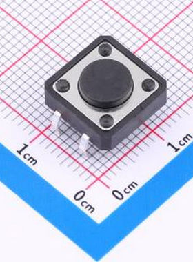 TS-1245HK 12*12*4.5mm 插脚轻触开关 黑色 4脚 弹力250gf 插件-4