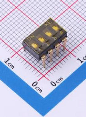 DSIC04THGET 2.54mm 4位插件平柄贴膜拨码开关 插件 拨码开关