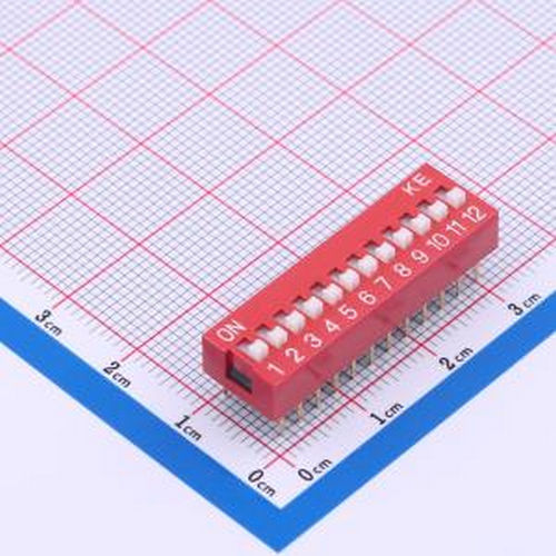 DSWB12LHGETR 2.54mm 宽体红色12位插件拨码开关 - 拨码开关