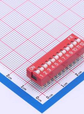 DSWB12LHGETR 2.54mm 宽体红色12位插件拨码开关 - 拨码开关