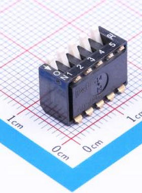 DSPV05LSGET 2.54mm 琴键式5位贴片 SMD-10P,9x14.1mm 拨码开关