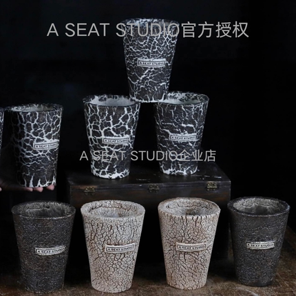 A SEAT STUDIO泰国进口爆裂纹熔岩手握杯器型龙舌兰块根手工花盆