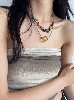 中式复古手工编织vintage项链女高级设计感锁骨链小众叠戴脖颈链