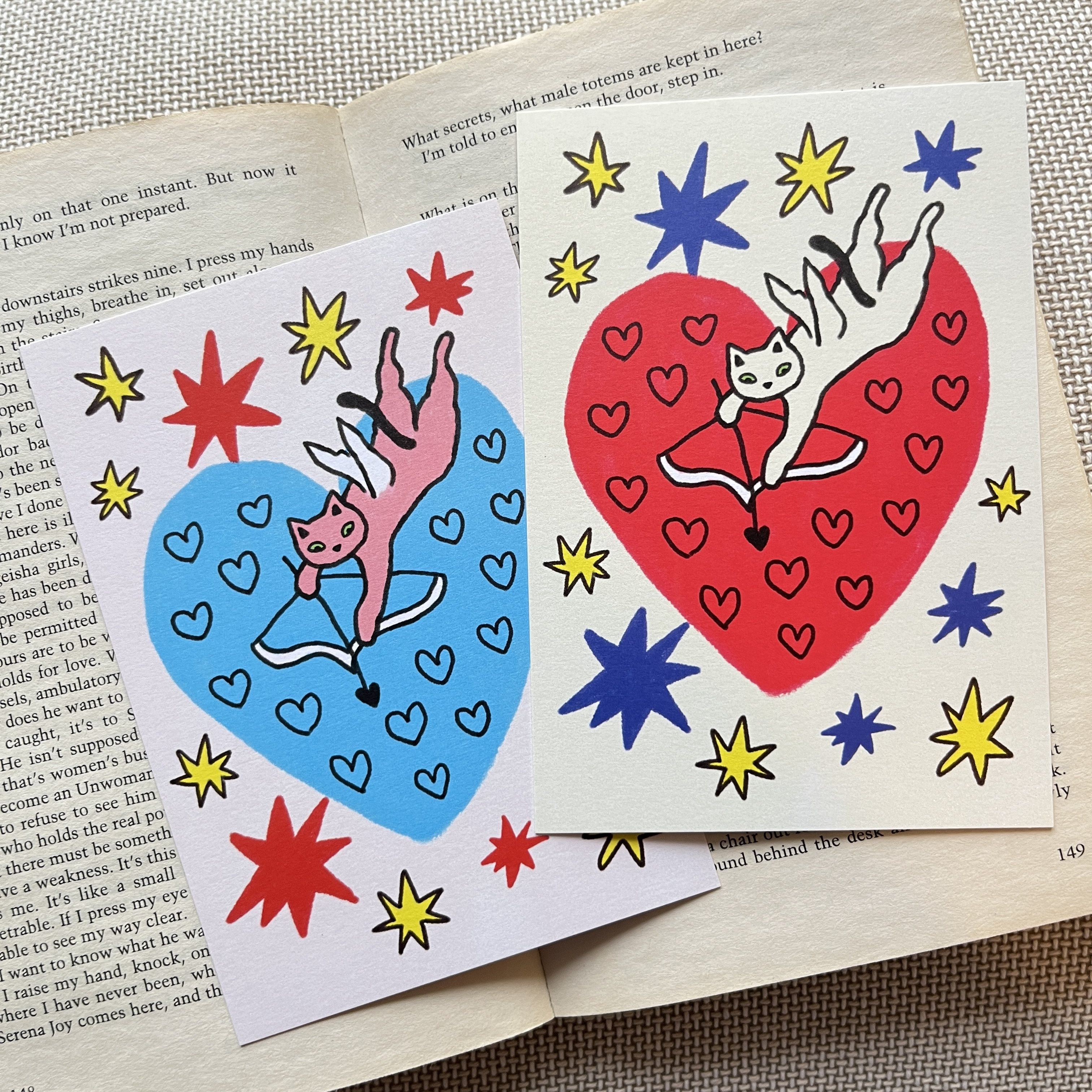 anly明信片｜情人节丘比特猫 爱心手绘插画贺卡致敬安迪沃霍尔,文具电教/文化用品/商务用品,贺卡/明信片,淘宝优惠券,粉丝福利购,淘宝优惠卷