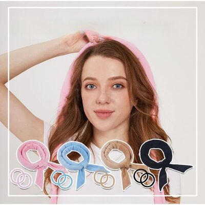 New Heatless Curling Rod Headband No Heat Ribbon Rollers Sil