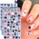 Skull Halloween 3pcs Pumpkin Stickers Spider Nail Ghost