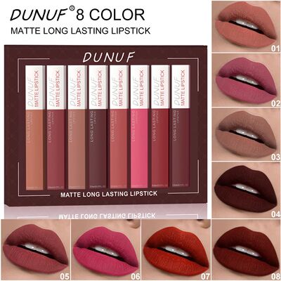8pc/set Long-Lasting Lip Gloss Matte Waterproof Lipstick Lip