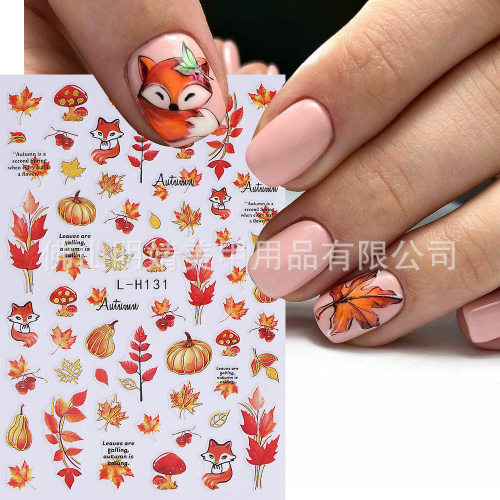 Autumn Nail Stickers Phnom Penh Leaf Maple Fox Autumn And Wi