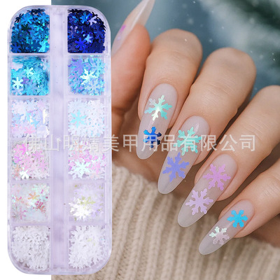 Christmas Nail Art Jewelry Sequins Glitter Magic Laser Blend