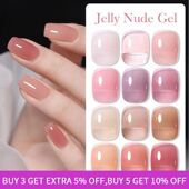 Jelly Coat Gel Polish Transparent Top Nail Nude SemiPermanen