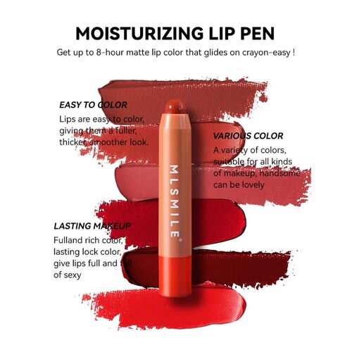 6 Colors Lipstick Pen Waterproof Long-Lasting Natural Shine