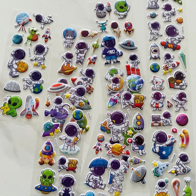 Cute cartoon Astronaut 3D bubble stickers for scrapbooking d
