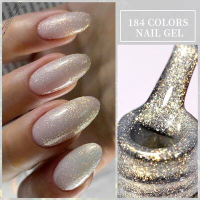 7ml Glitter Auroras Gel Nail Polish Summer Gold Colorful Seq