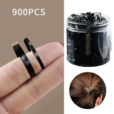 450Pc/Pack 450Pc/Box Girls Black Disposable Rubber Bands Gum
