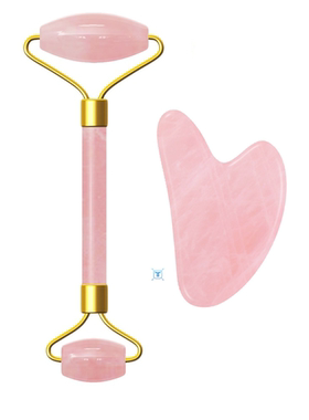 2pcs/set Face Spa Massager Neck Roller Gua Sha Scraper Board