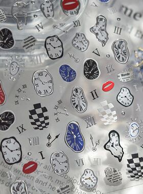 Silver Broken Clock Monochrome Checker Classic Red Lips Chic